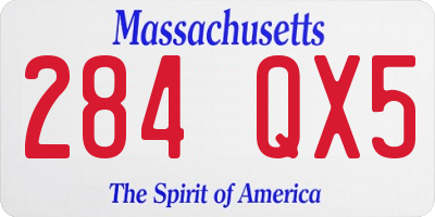 MA license plate 284QX5