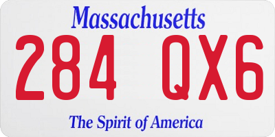 MA license plate 284QX6