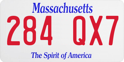 MA license plate 284QX7