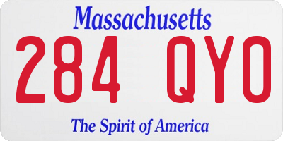 MA license plate 284QY0