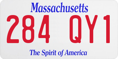 MA license plate 284QY1