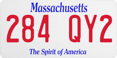MA license plate 284QY2