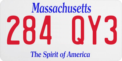 MA license plate 284QY3