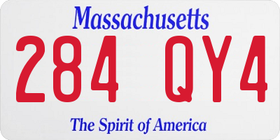 MA license plate 284QY4