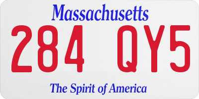 MA license plate 284QY5