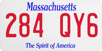 MA license plate 284QY6