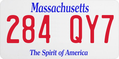 MA license plate 284QY7