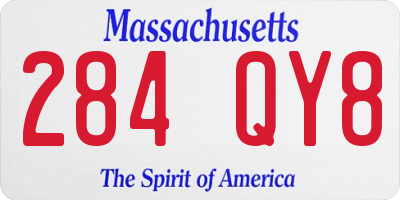 MA license plate 284QY8