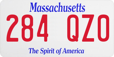 MA license plate 284QZ0