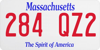 MA license plate 284QZ2