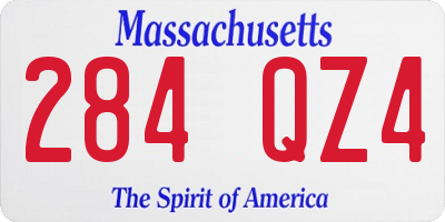 MA license plate 284QZ4