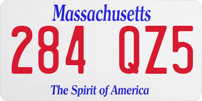 MA license plate 284QZ5