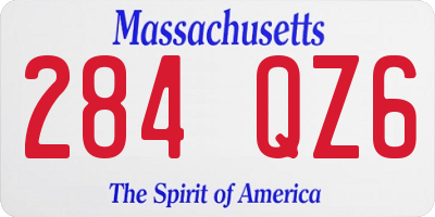 MA license plate 284QZ6
