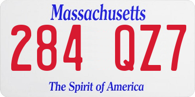 MA license plate 284QZ7