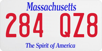 MA license plate 284QZ8