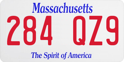 MA license plate 284QZ9