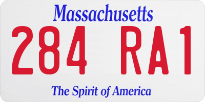 MA license plate 284RA1