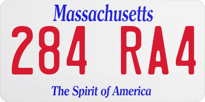 MA license plate 284RA4
