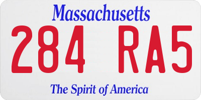 MA license plate 284RA5