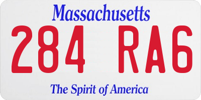 MA license plate 284RA6