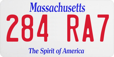 MA license plate 284RA7