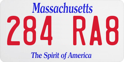 MA license plate 284RA8