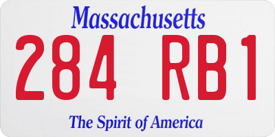 MA license plate 284RB1
