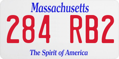 MA license plate 284RB2