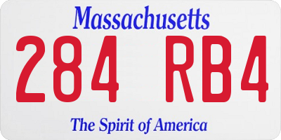 MA license plate 284RB4