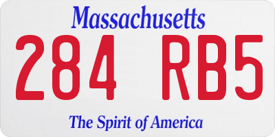 MA license plate 284RB5