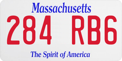 MA license plate 284RB6