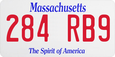 MA license plate 284RB9