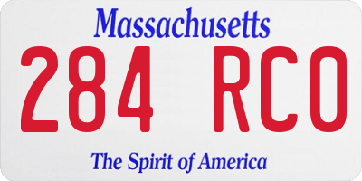 MA license plate 284RC0