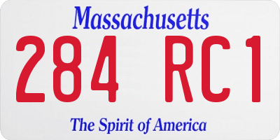 MA license plate 284RC1