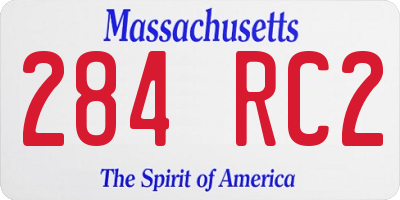 MA license plate 284RC2