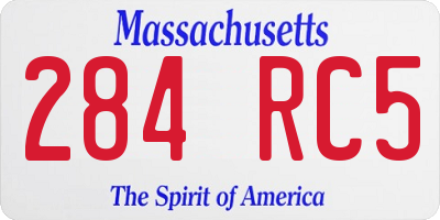 MA license plate 284RC5