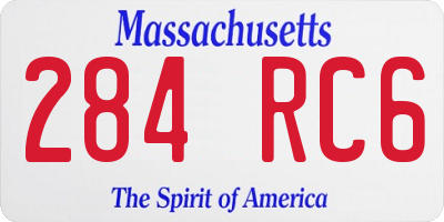 MA license plate 284RC6