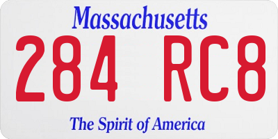 MA license plate 284RC8