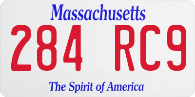 MA license plate 284RC9