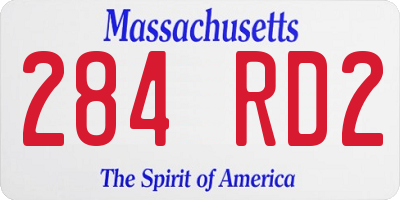 MA license plate 284RD2