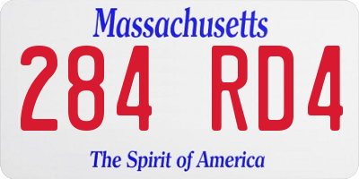 MA license plate 284RD4