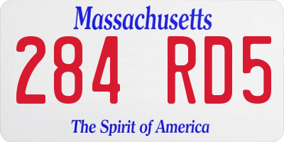 MA license plate 284RD5