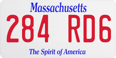 MA license plate 284RD6
