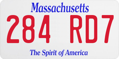 MA license plate 284RD7