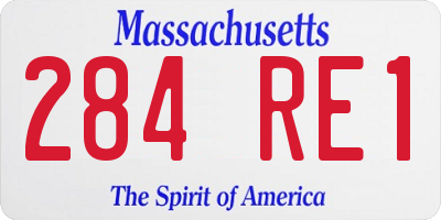 MA license plate 284RE1
