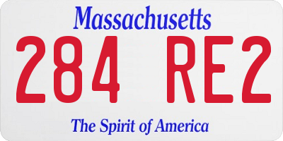 MA license plate 284RE2