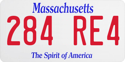 MA license plate 284RE4