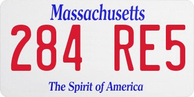 MA license plate 284RE5