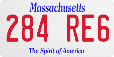 MA license plate 284RE6