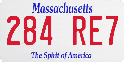 MA license plate 284RE7